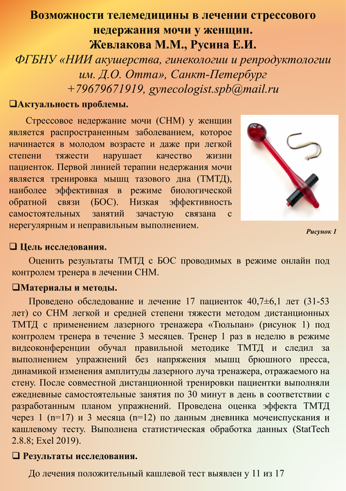 Возможности телемедицины в лечении стрессового недержания мочи у женщин