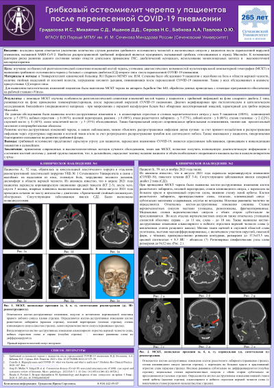 Грибковый остеомиелит черепа у пациентов после перенесенной COVID 19 пневмонии